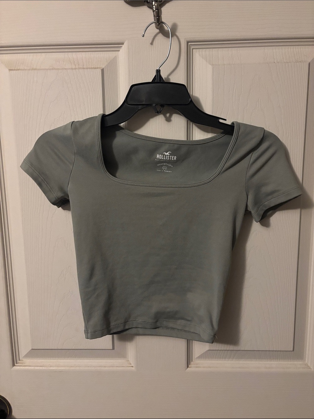 Hollister Women's Square Neck Crop Top - Sage